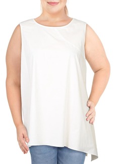 Alfani Womens Asymmetric Solid Tunic Top