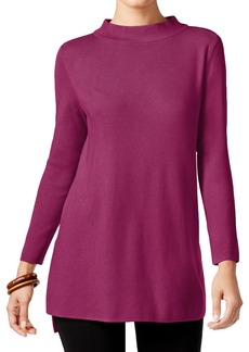 Alfani Womens Hi-Low Long Sleeves Pullover Sweater