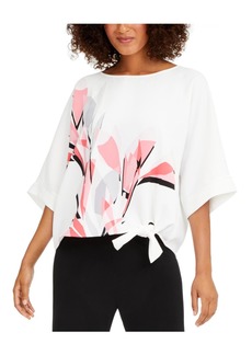 Alfani Womens Printed Side Tie Top