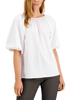 Alfani Womens Relaxed Fit Puff Sleeves Blouse