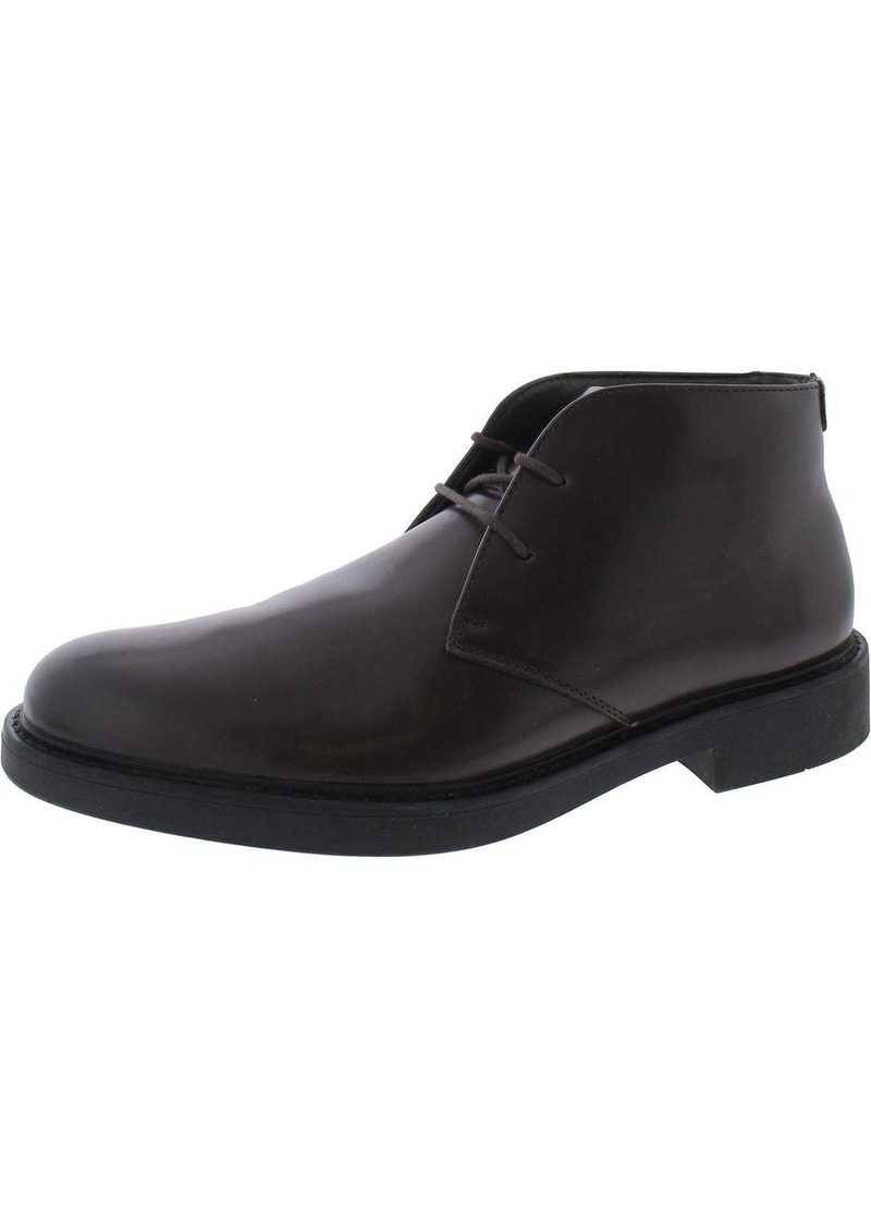 Alfani Zane Mens Faux Leather Chukka Boots