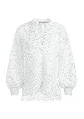 Alice + Olivia Aislyn Corded Voile Lace Blouse