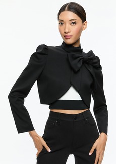 alice + olivia ADDISON BOW COLLAR CROPPED JACKET