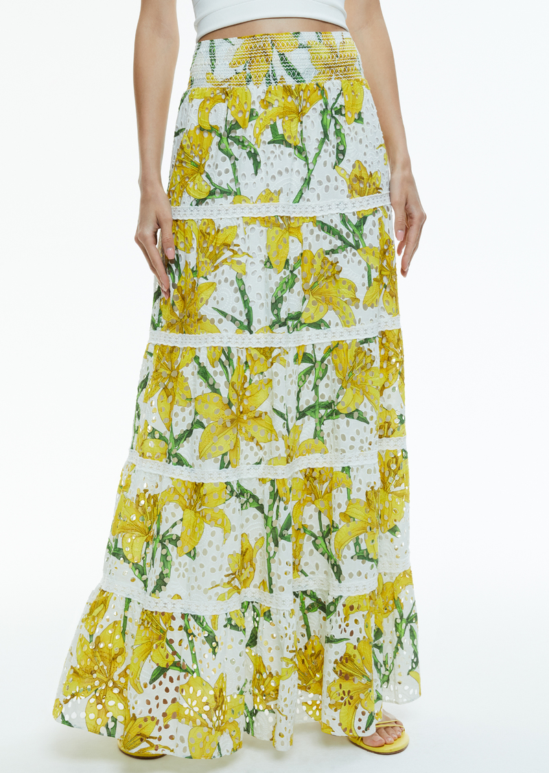 alice + olivia AISHA TIERED MAXI SKIRT