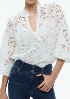Alice + Olivia Aislyn Floral Lace Shirt