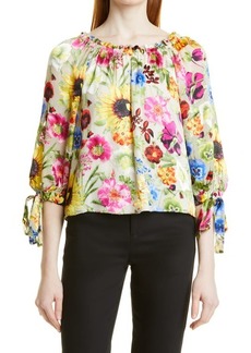 Alice + Olivia Alta Floral Blouson Sleeve Top in Sunday Stroll at Nordstrom