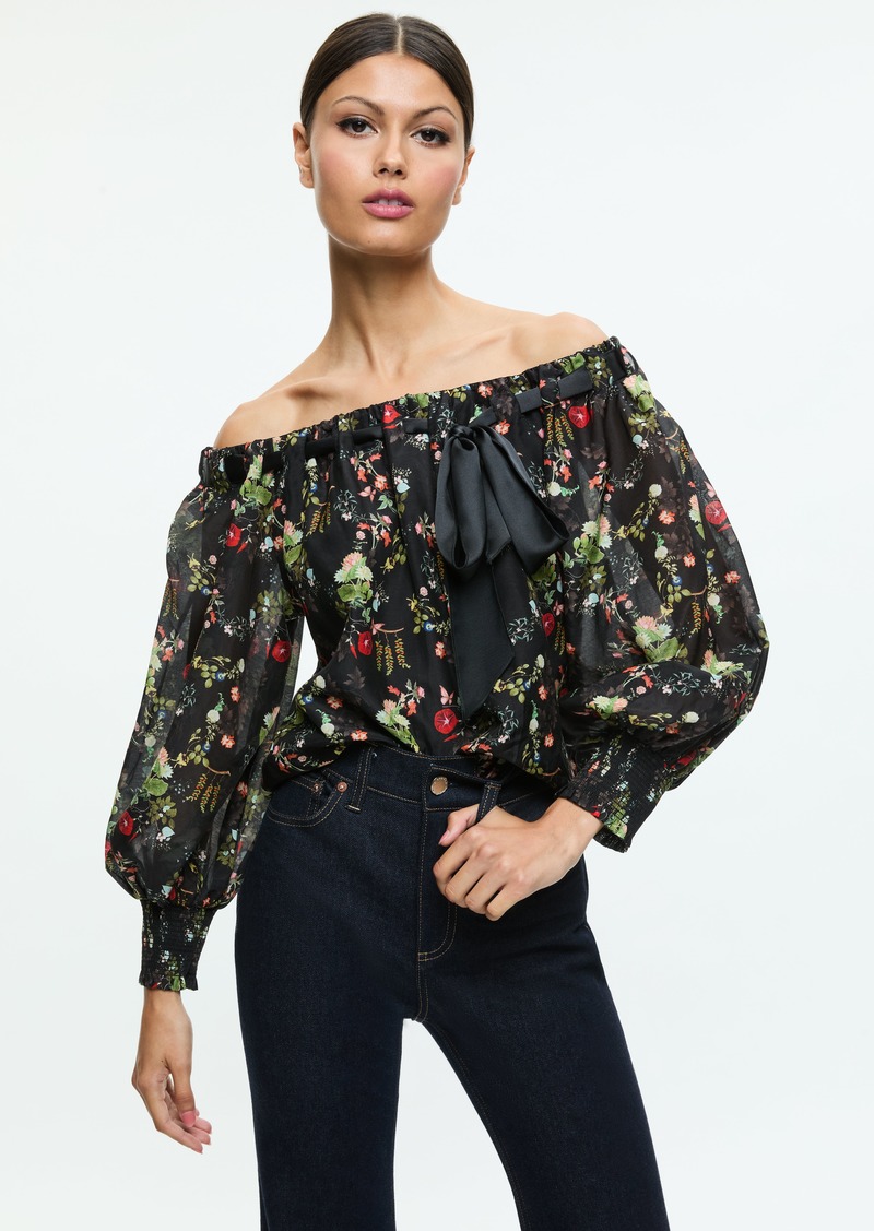 alice + olivia ALTA OFF THE SHOULDER TOP