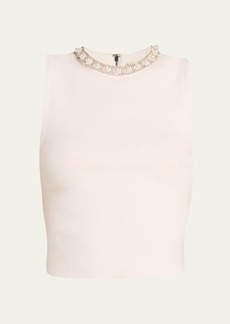 Alice + Olivia Amity Embellished Cropped Tank Top