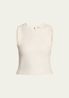 Alice + Olivia Amity Open-Knit Cropped Tank Top