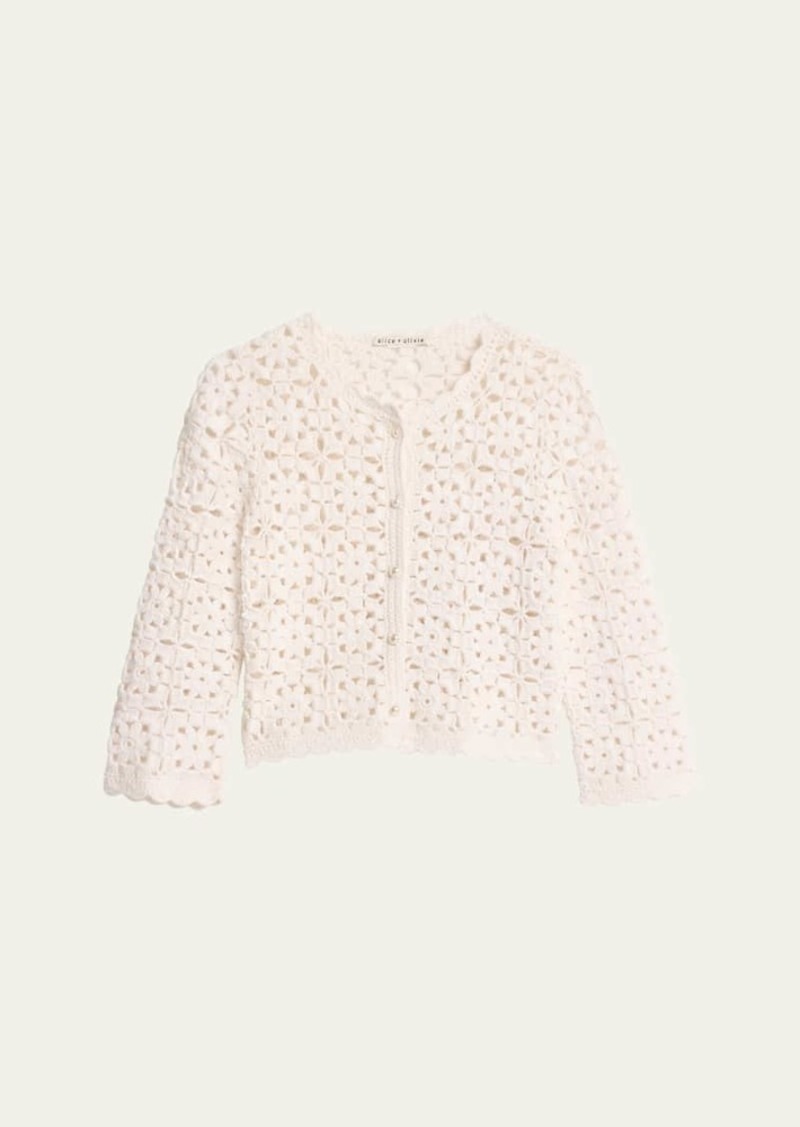 Alice + Olivia Anderson Floral Hand Crochet Cardigan