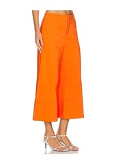 Alice + Olivia Andra High Rise Wide Leg Cropped Cuff Pant