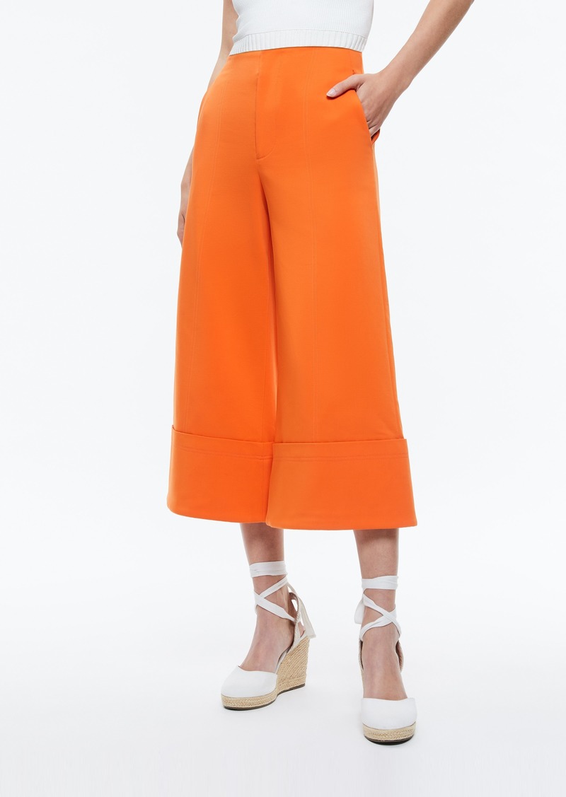 alice + olivia ANDRA WIDE LEG CROPPED CUFF PANT