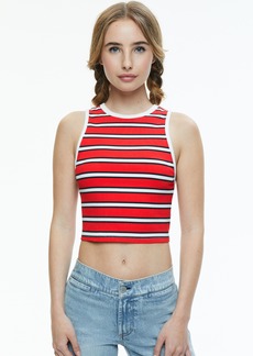 alice + olivia ANDRE FITTED CROPPED TANK