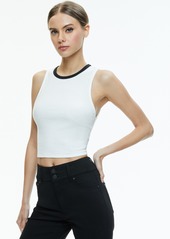 alice + olivia ANDRE FITTED CROPPED TANK