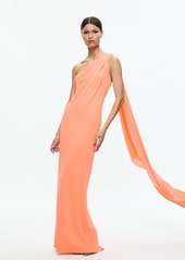 alice + olivia ANJA ONE SHOULDER DRAPED MAXI DRESS