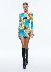 alice + olivia A+O X BASQUIAT DELORA MINI DRESS