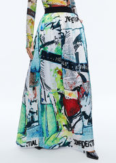 alice + olivia A+O X BASQUIAT TINA EMBELLISHED MAXI SKIRT