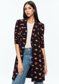 alice + olivia A+O X TOM WESSELMANN BRET EMBELLISHED LONG BLAZER