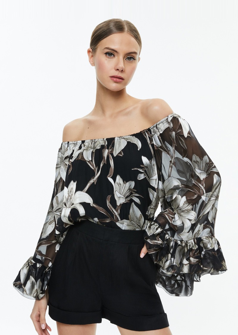 alice + olivia ARDELIA OFF THE SHOULDER TOP