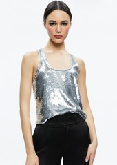 alice + olivia AVRIL SEQUIN BOXY TANK