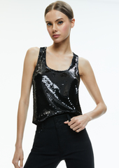 alice + olivia AVRIL SEQUIN BOXY TANK