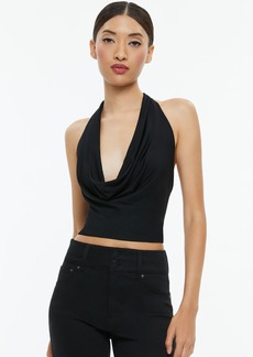 alice + olivia AYANNA CROPPED HALTER TOP