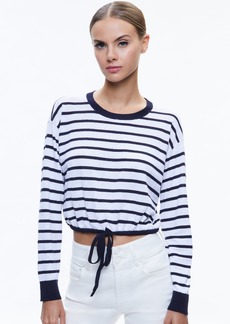 alice + olivia BERNETTA CROPPED DRAWSTRING PULLOVER