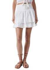 Alice + Olivia Bethie Embroidered Tiered Skirt in Off White at Nordstrom