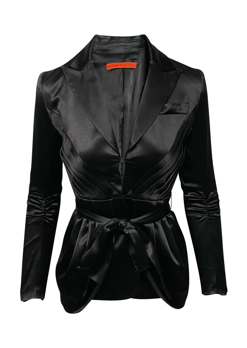 Alice + Olivia Blazer Jacket in Black Silk