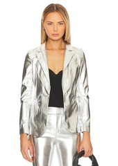 Alice + Olivia Breann Faux Leather Blazer