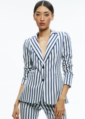 alice + olivia BREANN LONG FITTED TWO BUTTON BLAZER