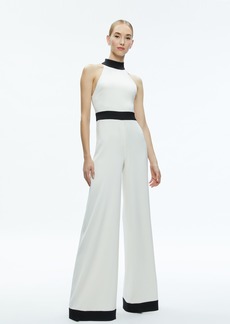 alice + olivia CATALINE HIGH NECK WIDE LEG JUMPSUIT