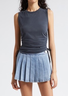 Alice + Olivia Chrissy Ruched Sleeveless Crop Top