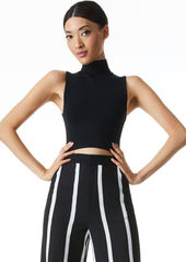 alice + olivia DARINA MOCK NECK FITTED CROPPED TANK