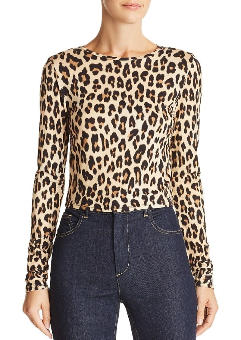 Alice + Olivia Delaina Leopard Print Cropped Top