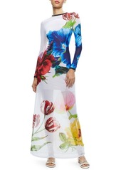 Alice + Olivia Delora Floral Long Sleeve Maxi Dress