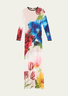 Alice + Olivia Delora Le Parisien Long-Sleeve Maxi Dress