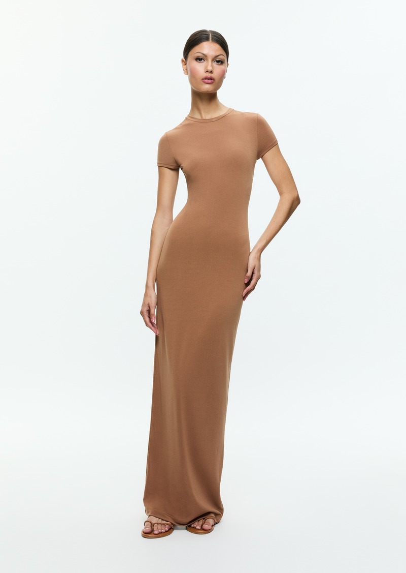 alice + olivia DELORA TWO WAY CAP SLEEVE MAXI DRESS