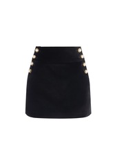 alice + olivia DONALD HIGH RISE SIDE BUTTON SKIRT