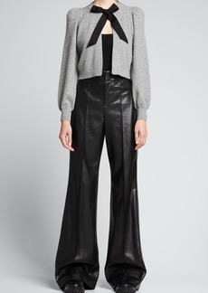 Alice + Olivia Dylan High-Waist Faux-Leather Pants