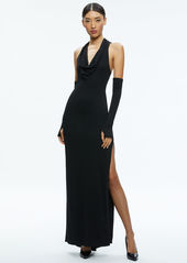 alice + olivia ELECTRA COWL NECK MAXI DRESS