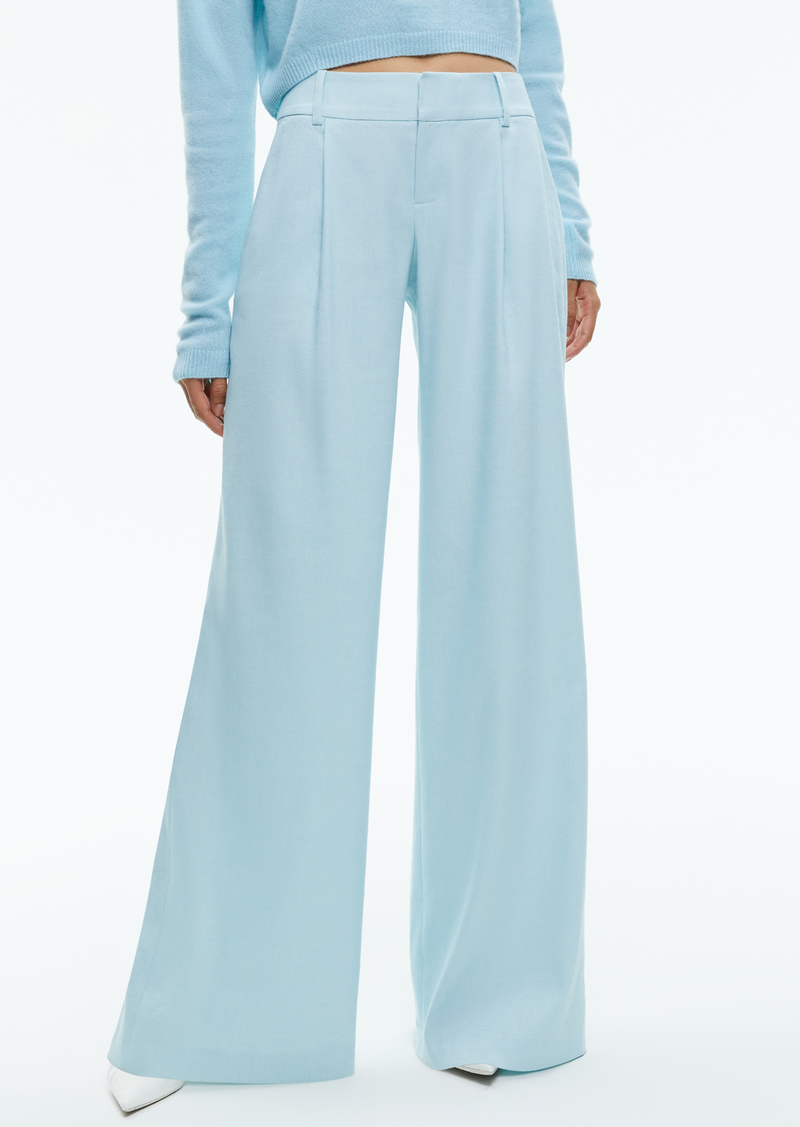 alice + olivia ERIC LOW RISE LINEN PANT