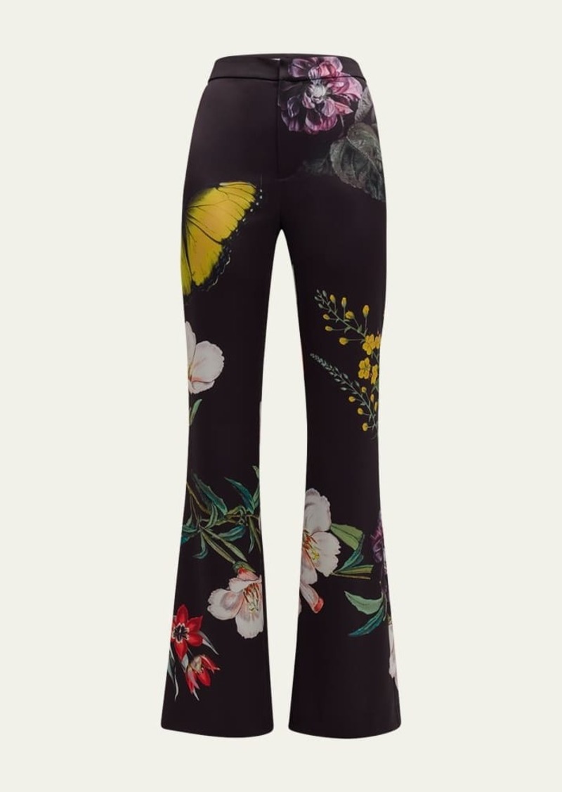 Alice + Olivia Essential Floral Ronnie High-Rise Straight-Leg Trousers