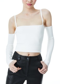 alice + olivia Evia Fitted Square Neck Top