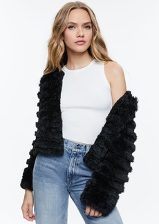 alice + olivia FAWN FAUX FUR TEXTURED JACKET