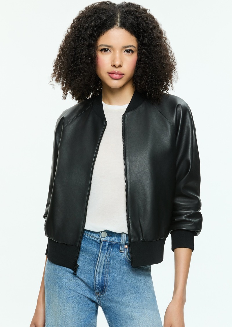 alice + olivia FELISA LEATHER BOMBER