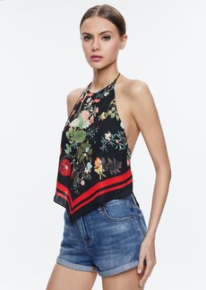 alice + olivia FRENCHIE HANDKERCHIEF HALTER TOP