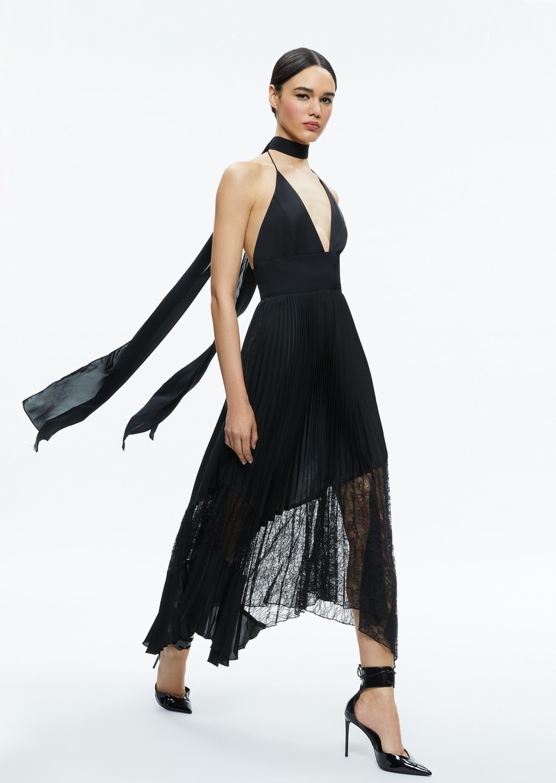 alice + olivia HANNAH HALTER MAXI DRESS