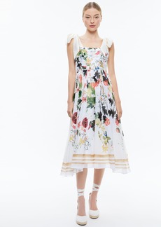 alice + olivia HAVEN FLARED MIDI DRESS