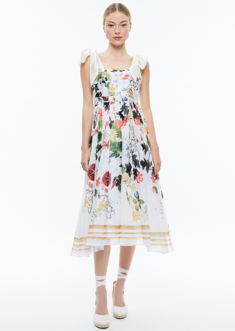 alice + olivia HAVEN FLARED MIDI DRESS